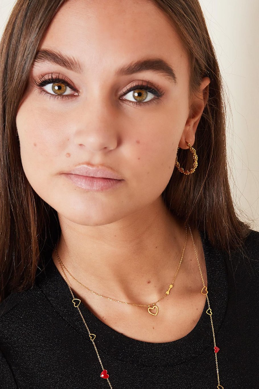 Necklace With Heart and Arrow  Gold Color Stainless Steel Picture4